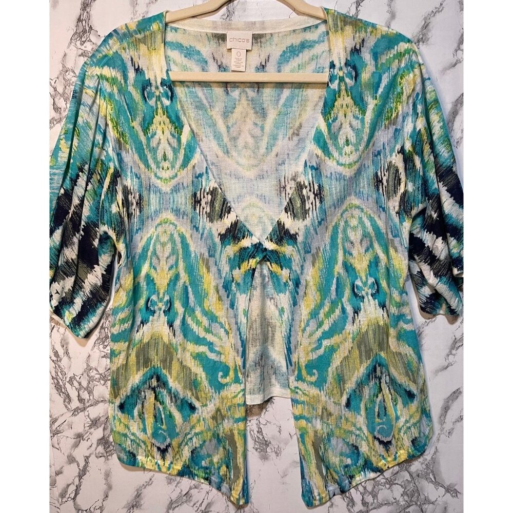 Chico's Women's Open-Front Kimono Cardigan  Size 0  Multicolor